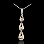 Pendentif goutte de rosée variation - or blanc et or rose 18 carats Pendentif goutte de rosée variation - or blanc et or rose 18 carats