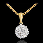 Pendentif kalidoscope pav diamants - 19 diamants - 0. 19 carat - or j