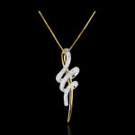 Pendentif noeud serpent - or blanc et or jaune 18 carats