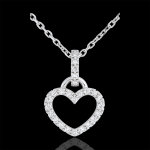 Pendentif or blanc 9 carats coeur d'onphale