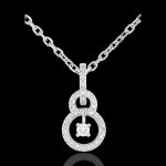Pendentif or blanc 9 carats scarlet - 31 diamants