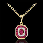 Pendentif oriade - rubis - or jaune 9 carats