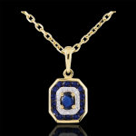 Pendentif oriade - saphirs - or jaune 9 carats