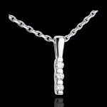 Pendentif totem trilogie - or blanc 18 carats - 0. 12 carat