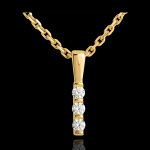 Pendentif totem trilogie - or jaune 18 carats - 0. 12 carat
