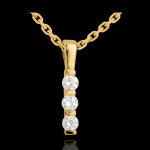 Pendentif totem trilogie - or jaune 18 carats - 0. 24 carat - 3 diamants