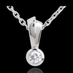 Pendentif troph�e or blanc 18 carats - 0. 16 carat