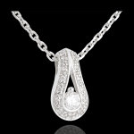 Pendentif verseau pav - or blanc 18 caratsv - 0. 22 carats