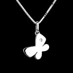 Mon petit papillon - grand modle - or blanc 18 carats