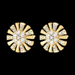Puces fra�cheur - solaire - or jaune 18 carats et diamants