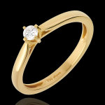 Solitaire allure - diamant 0. 11 carat - or jaune 18 carats