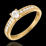 Solitaire embellie or jaune 18 carats - diamant 0. 22 carat