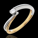 Solitaire filament - diamant 0. 08 carat - or blanc et or jaune 18 carats Solitaire filament - diamant 0. 08 carat - or blanc et or jaune 18 carats