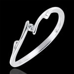 Solitaire nid pr�cieux - brindille - or blanc 9 carats et diamant
