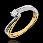 Solitaire nid précieux - filament - diamant 0. 13 carat - or blanc et or Solitaire nid précieux - filament - diamant 0. 13 carat - or blanc et or