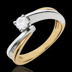 Solitaire nid précieux - filament - diamant 0. 26 carat - or blanc et or Solitaire nid précieux - filament - diamant 0. 26 carat - or blanc et or