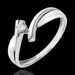 Solitaire nid prcieux - jupiter - or blanc 18 carats - diamant 0. 05 ca