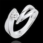 Solitaire nid pr�cieux - ondine - diamant 0. 4 carat - or blanc 18 carat
