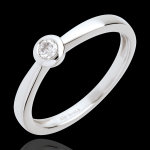 Solitaire or blanc 18 carats serti clos - 0. 11 carat