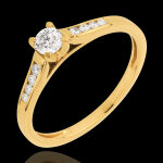 Solitaire or jaune 18 carats altesse - diamant 0. 20 carat