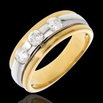 Trilogie �clipse or jaune - or blanc - 0. 59 carats - 3 diamants