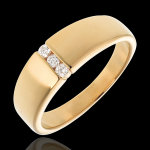 Trilogie infini - �treinte - or jaune 18 carats - 3 diamants