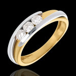 Trilogie nid pr�cieux - bipolaire - diamant 0. 38 carat - or blanc et or