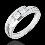 Trilogie nid pr�cieux - bipolaire - or blanc 18 carats - 0. 54 carat - 3