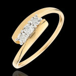 Trilogie nid pr�cieux - harmonia - or jaune et blanc 9 carats