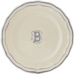 Assiette canaps 16. 5 cm b filet bleu monogramme 750969
