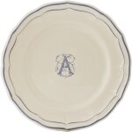Assiette canaps 16. 5 cm a filet bleu monogramme 750968