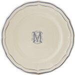 Assiette canaps 16. 5 cm m filet bleu monogramme 750980