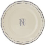 Assiette canaps 16. 5 cm n filet bleu monogramme 750981