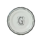 Assiette canap�s 16. 5 cm y filet manganese monogramme 751803