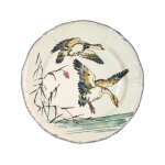 Assiette plate 26. 3 cm oies cendres grands oiseaux 753138