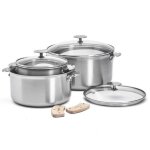 Batterie de 3 casseroles  16 cm, 20 cm & 24 cm avec couvercles & . . . 730699