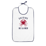 Bavoir crabe 40x60 cm 100% coton - cuisine de la mer 400018