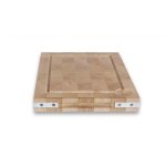 Billot  poser en bois de bout de charme querres inox 35 x 45 cm 337002