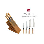 Bloc  couteaux en htre aimant tout quip de 4 couteaux haiku . . . 121434