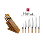 Bloc  couteaux en htre aimant tout quip de 6 couteaux haiku . . . 121433