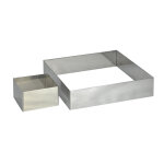 Cercle � entremets carr� en inox h. 4, 5 cm - l. 12 cm 130557