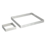 Cercle  tarte carr en inox h. 2 cm - l. 16 cm 130553