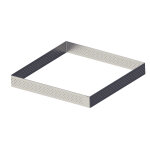 Cercle  tarte carr perfor en inox h. 2 cm - l. 15 cm 129120