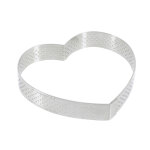 Cercle  tarte  coeur  perfor en inox h. 2 cm -  12 cm 129130