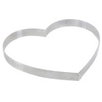 Cercle  tarte  coeur  perfor en inox h. 2 cm -  22 cm 129132