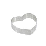 Cercle à tarte coeur perforé en inox h. 2 cm - Ø 8 cm 129129 Cercle à tarte coeur perforé en inox h. 2 cm - Ø 8 cm 129129