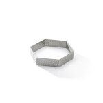 Cercle � tarte forme hexagonale � bord droit en inox perfor� air . . . 128266