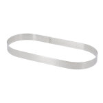 Cercle  tarte perfor oblong en inox h. 2 cm - l. 27 cm - l. 8 c. . . 129127