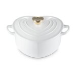 Cocotte coeur 20 cm blanc 162605