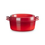 Cocotte en fonte émaillée doufeu ovale 32 cm cerise 163717 Cocotte en fonte émaillée doufeu ovale 32 cm cerise 163717